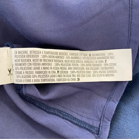 Cute English Factory Ruffle Mini Dress with Lace Trim & Flounce Sleeves Navy XS - Picture 13 of 16